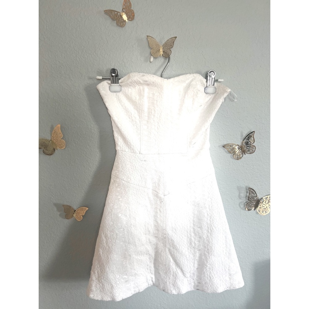 White Strapless Mini Dress (bebe)